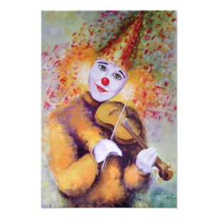 Impression Photo Un clown doux jouant du violon