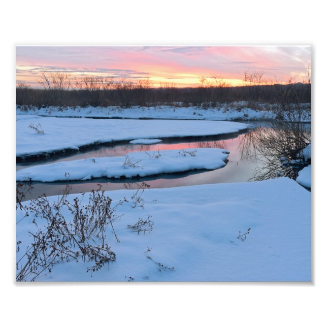 Impression Photo Un crépuscule hivernal à la réserve faunique (Devant)