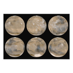 Impression Photo Un été Mi-Du nord/hiver du sud sur Mars