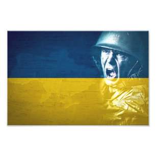 Impression Photo Un soldat de la paix en Ukraine en guerre