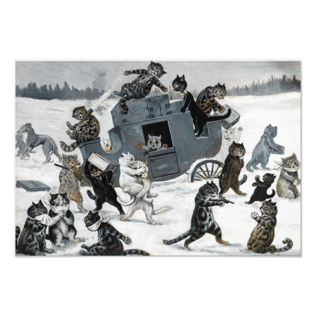 Impression Photo Un vol sur la route par Louis William Wain (Devant)