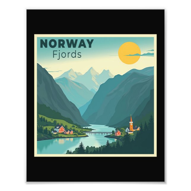 Impression Photo Une affiche de voyage classique nostalgique - Norv (Devant)