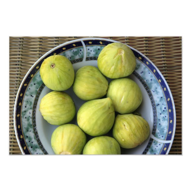 Impression Photo Une assiette de Figues méditerranéennes fraîches (Devant)