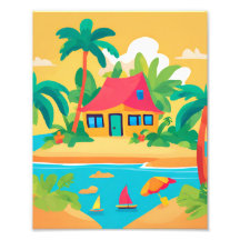 Une belle maison dans une île tropicale