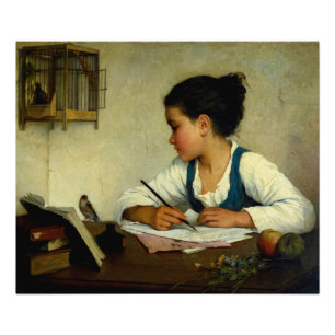 Impression Photo Une écriture pour fille, Pet Goldfinch par Henriet