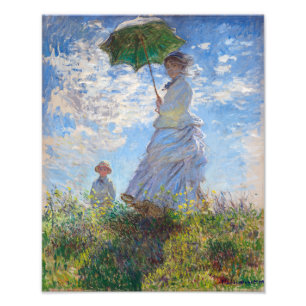 Impression Photo Une femme avec un parasol Monet