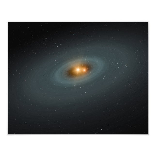 Impression Photo Une paire d'étoiles serrée et un disque environnan (Devant)