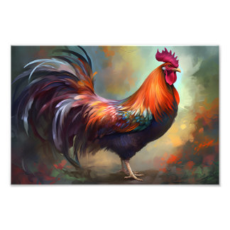 Impression Photo Une peinture sur coq fascinante L'élargissement de