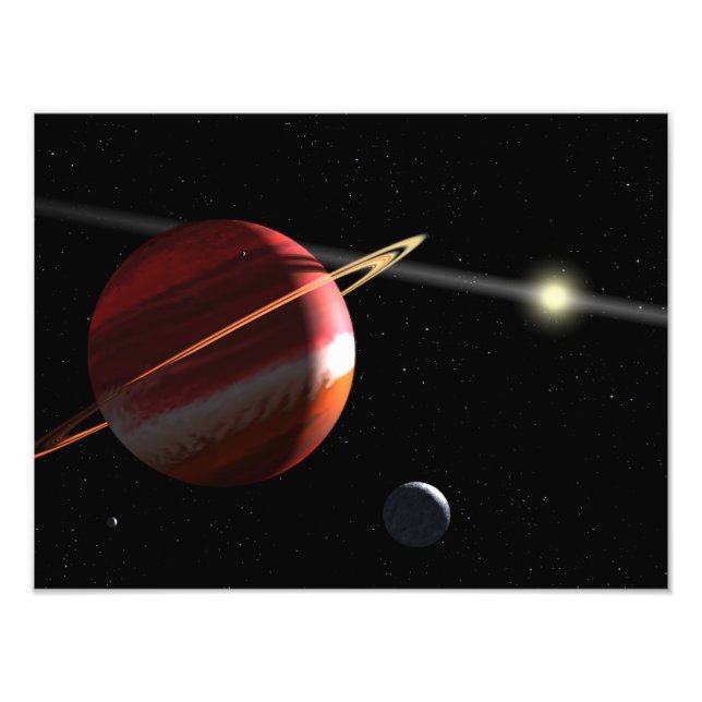 Impression Photo Une planète de masse de Jupiter orbitant autour de (Devant)
