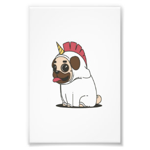 Impression Photo Unicorn Puppy Cadeau Amoureux des chiens Carlin