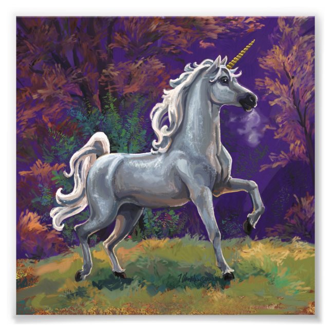 Impression Photo Unicorne blanche dans un verre (Devant)
