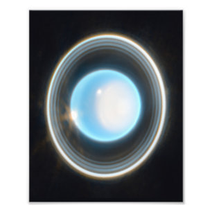 Impression Photo Uranus planétaire avec anneaux Image JWST