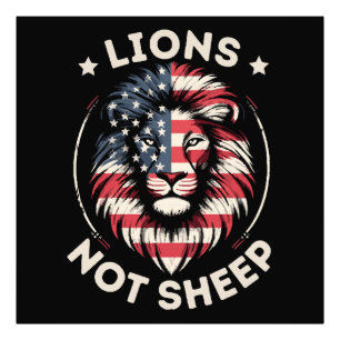 IMPRESSION PHOTO USA FLAG, LIONS NON SHEEP