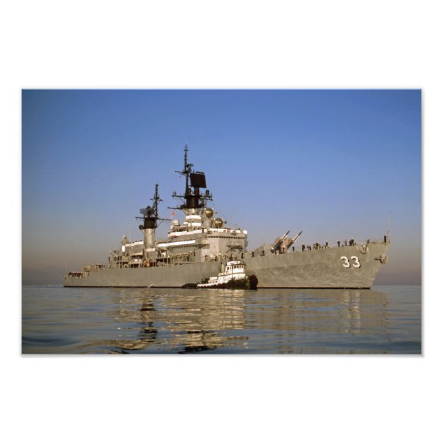 IMPRESSION PHOTO USS FOX CG-33 DLG-33 NAVY CRUISER MISSILE GUIDÉE (Devant)