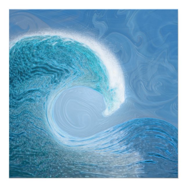 Impression Photo Vague Bleue Artistique (Devant)