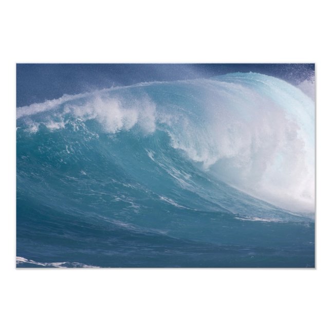 Impression Photo Vague bleue s'écrasant, Maui, Hawaii, USA 3 (Devant)