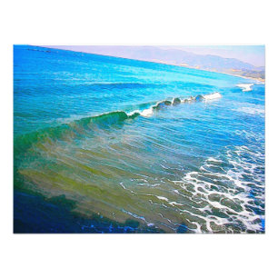 Impression Photo Vagues à l'aquarelle