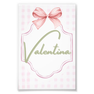 Impression Photo Valentina Baby Girl En vichy personnalisée