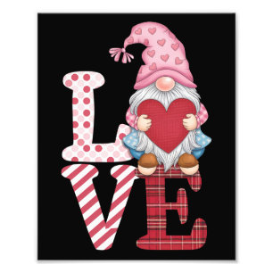 Impression Photo Valentines Day Gnome Love Couple Cadeaux pour elle