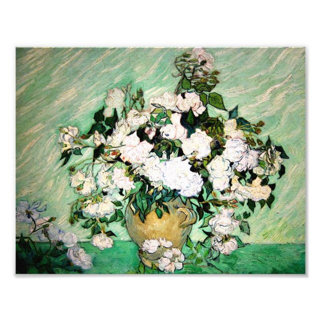 Impression Photo Van Gogh Vase avec roses roses roses Imprimer (Devant)