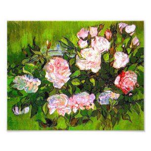 Impression Photo Van Gogh Vie morte avec des roses roses roses