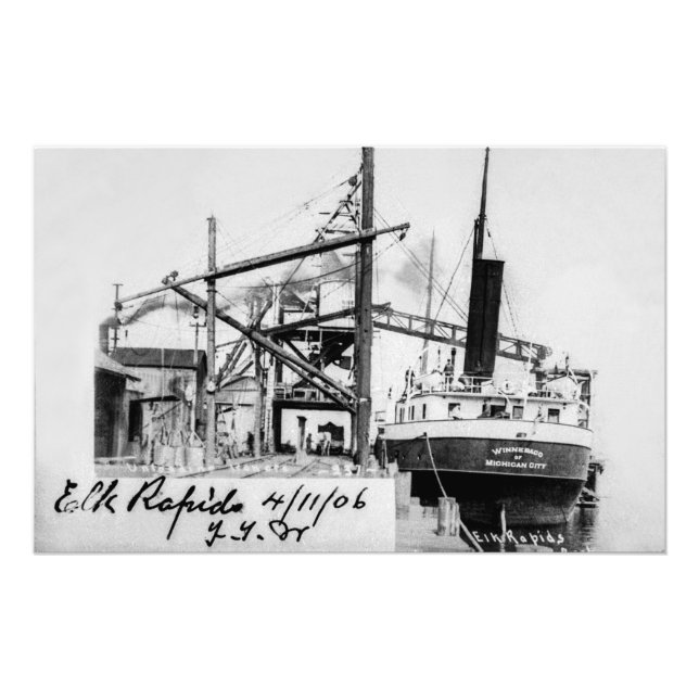 Impression Photo Vapeur des Grands Lacs Winnebago 1906 (Devant)