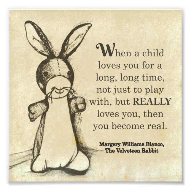 Impression Photo Velveteen Rabbit Citation de livre Wall Art (Devant)