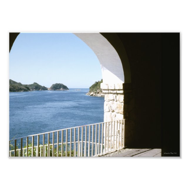 Impression Photo Veranda View Mexique Acapulco Bay Blue Ocean des a (Devant)