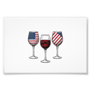 Impression Photo Verres à vin patriotiques dessin de t-shirt vector