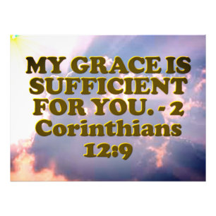 Impression Photo verset biblique de 2 Corinthiens 12:9.