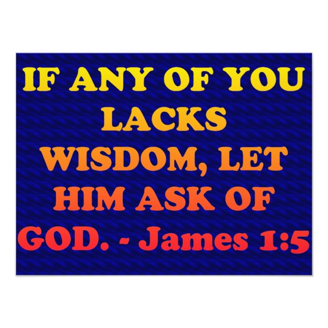 Impression Photo verset biblique de Jacques 1:5. (Devant)