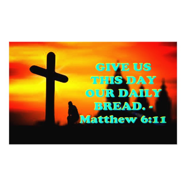 Impression Photo verset biblique de Matthieu 6:11. (Devant)
