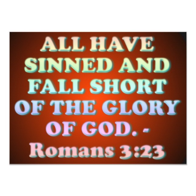 Impression Photo verset biblique de Romains 3:23. (Devant)