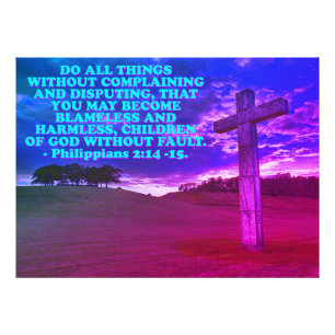 Impression Photo verset biblique des Philippiens 2,14-15.