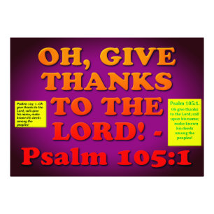 Impression Photo verset biblique du Psaume 105:1.