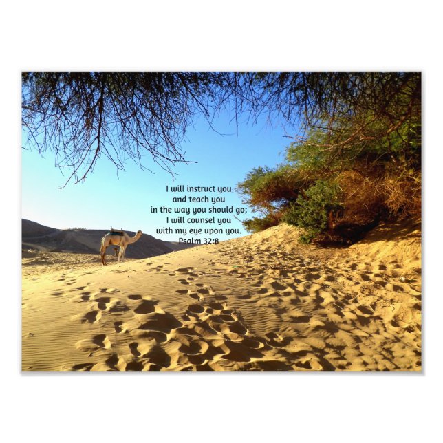 Impression Photo Versets bibliques Citation Inspirationnelle Psaume (Devant)