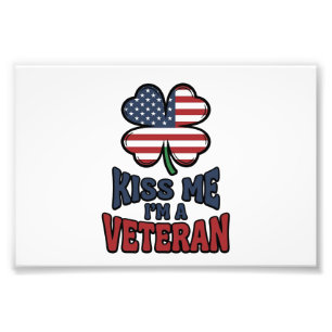 Impression Photo Vétéran Kiss Me Trèfle Patriotique Vintage Chemise