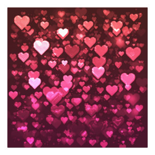 Impression Photo Vibrant Coeurs de Bokeh rose et rouge de l'amour