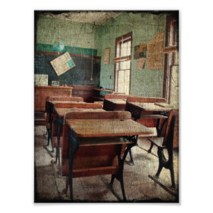 Impression Photo Vieille école, une école d'une pièce à l'inté