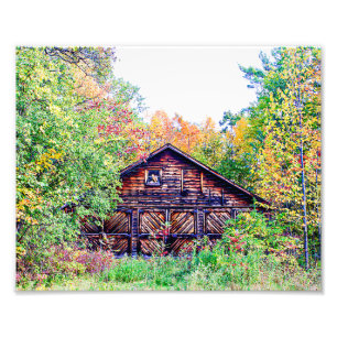 Impression Photo Vieille grange à l'automne