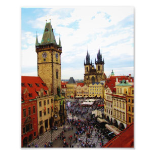 Impression Photo Vieille tour Prague de place et d'horloge