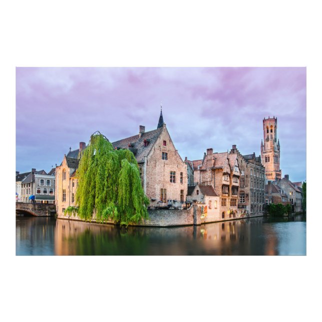 Impression Photo Vieille ville de Bruges et tour du Beffroi (Devant)
