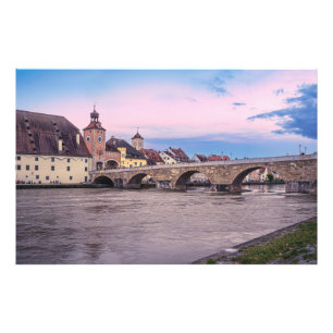 Impression Photo Vieille ville historique à Ratisbonne, Allemagne