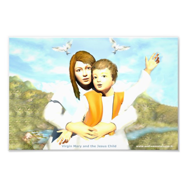 Impression Photo Vierge Marie et l'enfant Jésus (Devant)