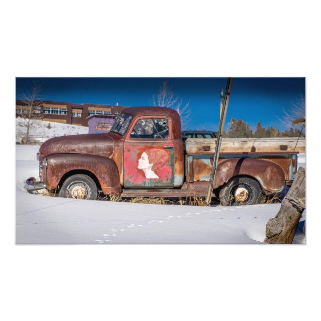 Impression Photo Vieux Camion Leadville Colorado (Devant)