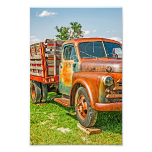 Impression Photo Vieux Dually - Camion - Rouillé - Vintage - Color