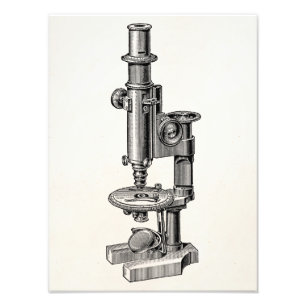 Impression Photo Vieux microscope antique de la Science de