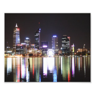 Impression Photo Ville de Perth, horizon de nuit, Austraila 10 x 8