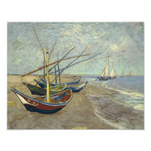 Impression Photo Vincent van Gogh - Bateaux de pêche sur la plage