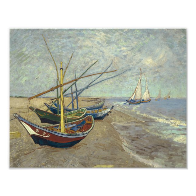 Impression Photo Vincent van Gogh - Bateaux de pêche sur la plage (Devant)